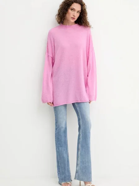 Вовняний светр Pinko легкий фіолетовий