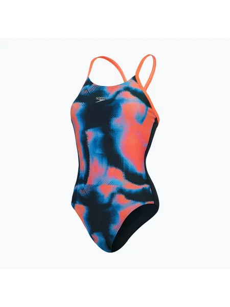 Costum de baie întreg pentru femei Speedo Allover Fixed Crossback true navy/siren red/punch blue roșu
