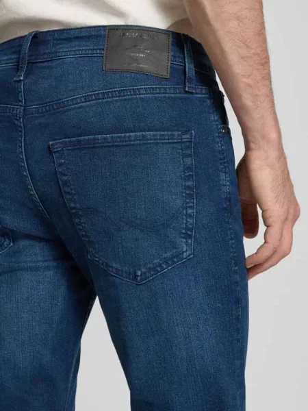 Jeansy o kroju straight fit z Mieszanka bawełny Model CLARK ORIGINAL' Jack & Jones granatowe