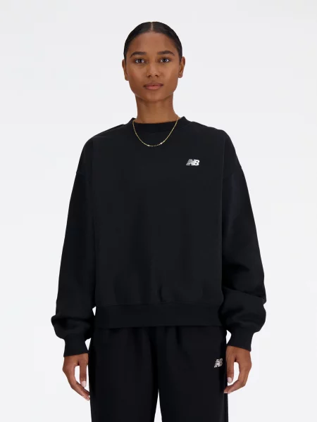 Світшот New Balance Sport Essentials Fleece Crew бавовна/поліестер чорний