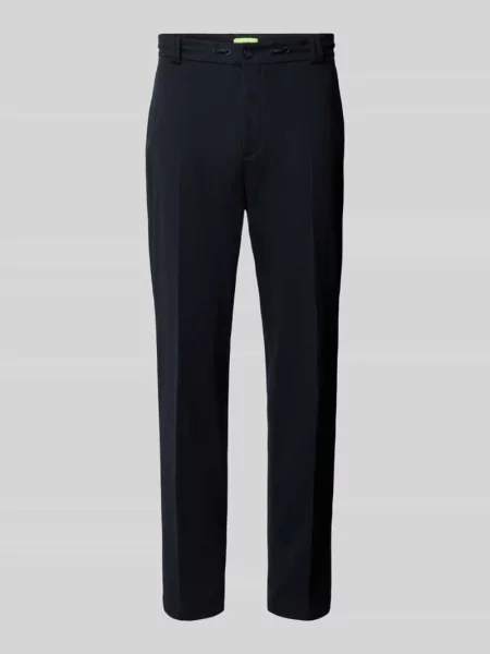 Spodnie materiałowe o kroju tapered fit w kant model ‘JUNO’ Cinque czarne