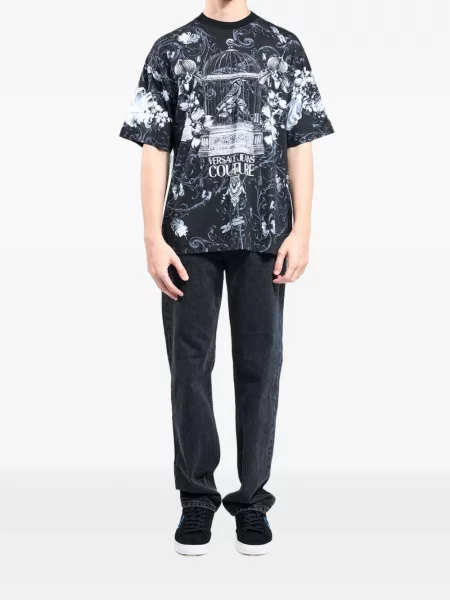 Tricou Versace Jeans Couture cu imagine negru