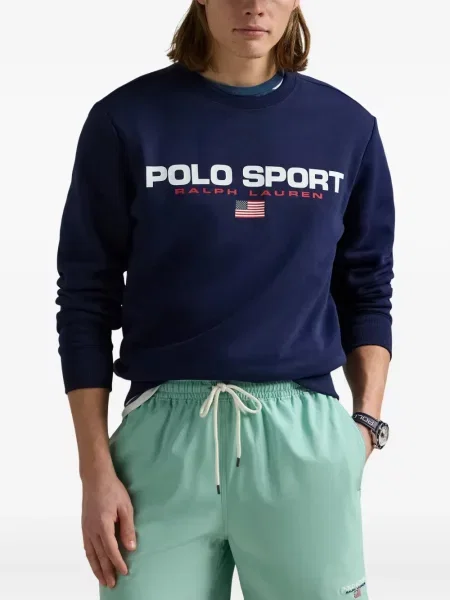 Πλεκτή μακρύς φόρεμα σε στυλ πουκάμισου Polo Ralph Lauren με halter λαιμόκοψη λευκό