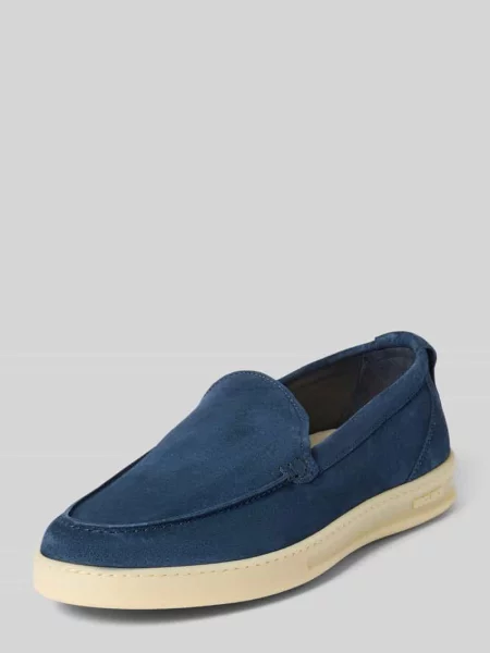 Sneakersy wsuwane ze skóry Woolrich granatowe