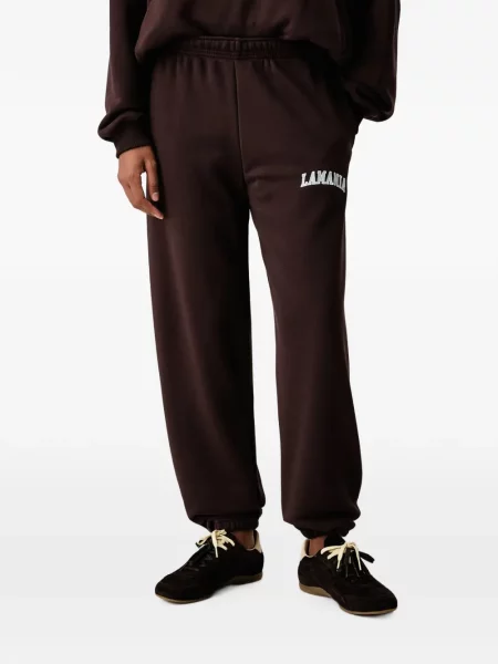 Pantaloni La Mania cu imagine alergare maro