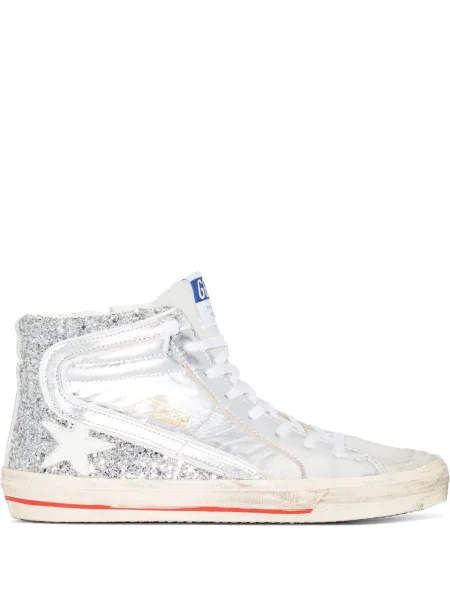 Sneakerși Golden Goose cu șireturi din dantelă auriu