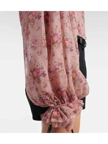 Bluză Dolce&gabbana de mătase cu model floral roz