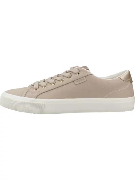 Lniane sneakersy Geox brązowe