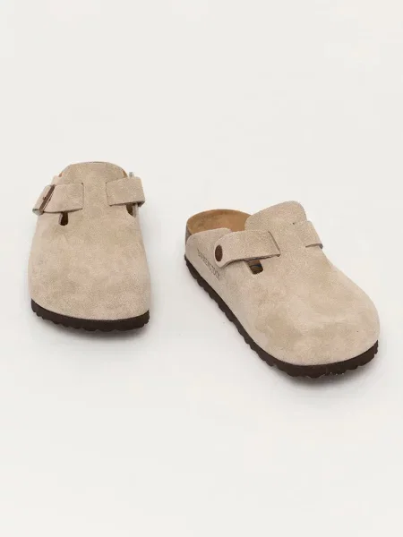 Παπούτσια Birkenstock Boston Soft Footbed Velvet Taupe 38 μπεζ