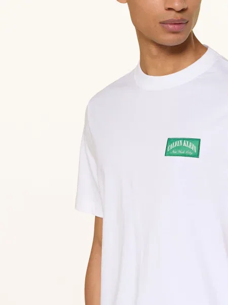 Calvin Klein Jeans Tričko / zelená bílá