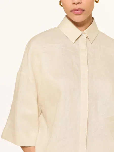 Mm By Max Mara Lněná Košile Rito krémová