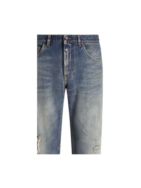 Jeansy straight leg Dolce And Gabbana niebieskie