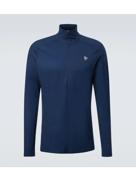 Volneni polovična zadrga pulover Norrøna modra