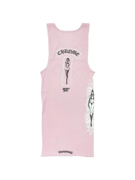 Риза Chrome Hearts със сърца розово