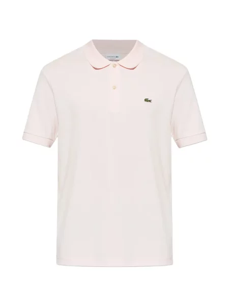 Polo Lacoste scurt cu autograf roz