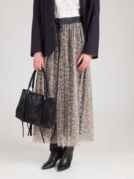 MORE & MORE Fustă bleumarin / maro / verde deschis / murdar alb