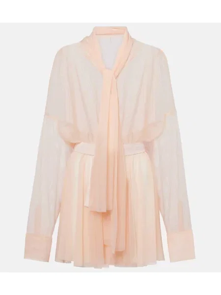 Sukienka Norma Kamali szyfonowa różowa