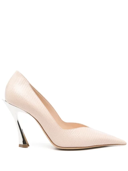 Pantofi cu toc Mugler din piele roz