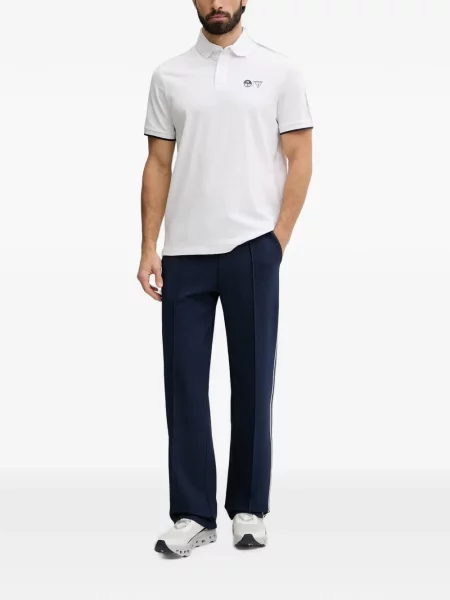 Pantaloni Guess cu dungi alergare albastru