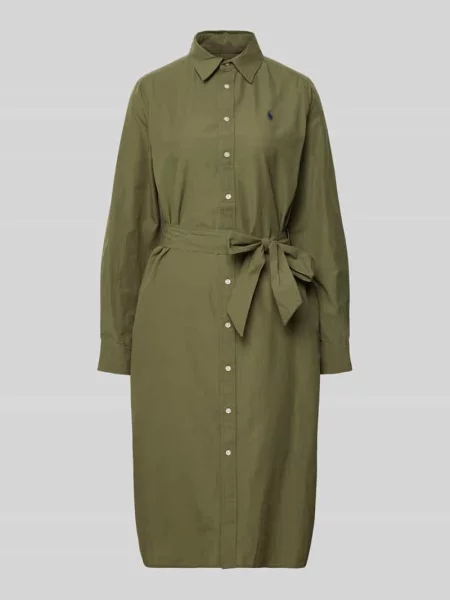Sukienka midi z listwą guzikową Polo Ralph Lauren zielona