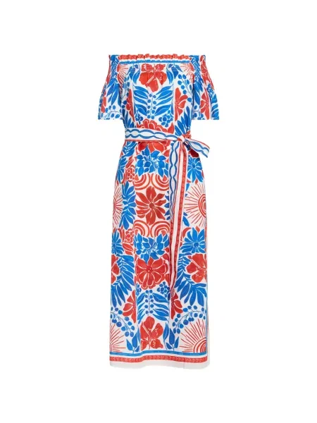 Rochie midi Marie Oliver cu model floral cu imagine albastru