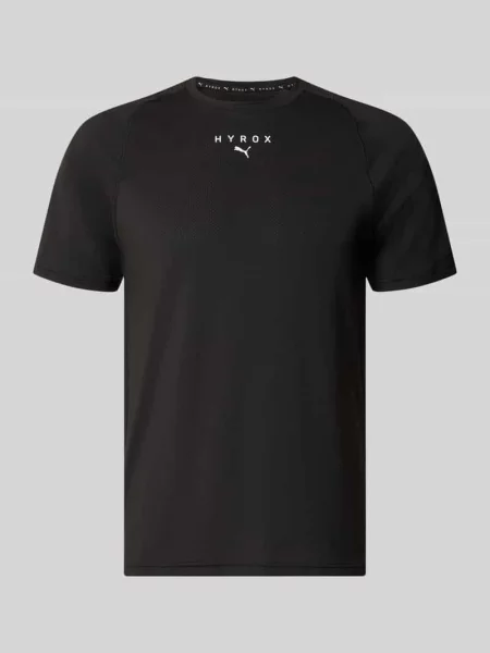 Krój regular fit t-shirt sport z nadruk z logo model M PUMA X HYROX PWRMODE' Puma Performance czarna