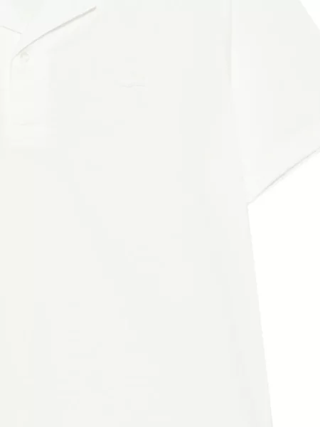 Tricou polo Lacoste cu autograf alb