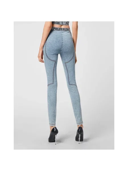 Jeansy Philipp Plein z logo niebieskie