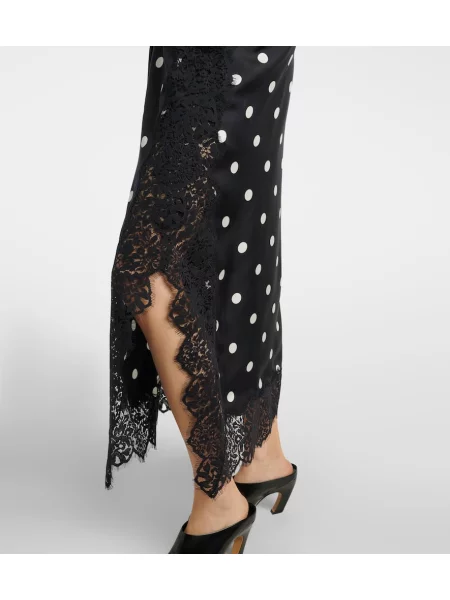 Rochie Sportmax de mătase cu buline de costum negru