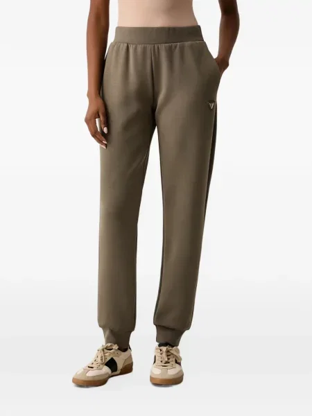 Pantaloni Guess alergare cu autograf verde