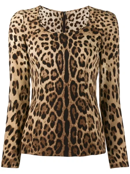 Bluză Dolce & Gabbana cu imagine cu model leopard