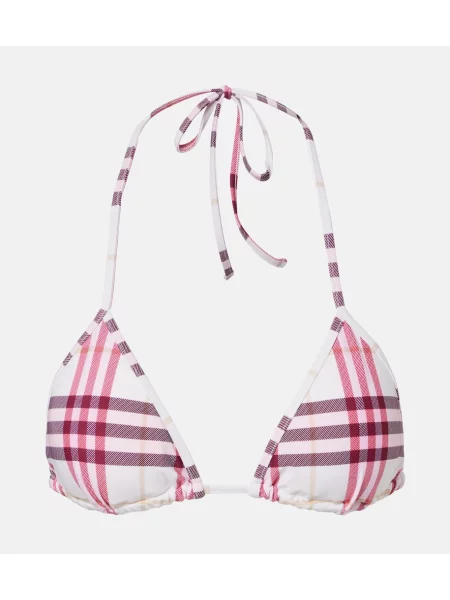 Top Burberry w kratę różowy