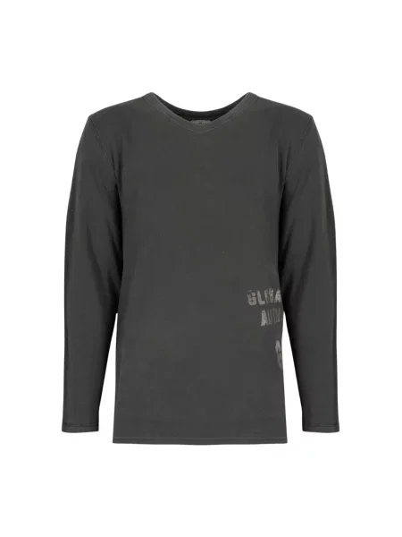 Bluza Guess z dekoltem w serek biznesowa szara