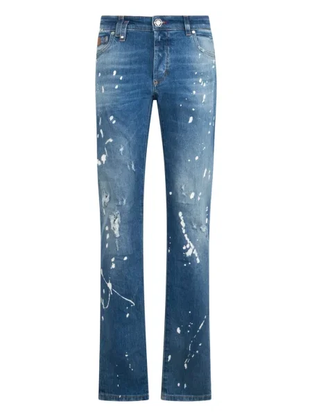 Blugi Philipp Plein cu 5 buzunare albastru