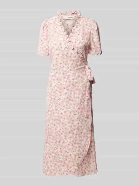 Sukienka kopertowa midi model ‘Peony’ A-view różowa