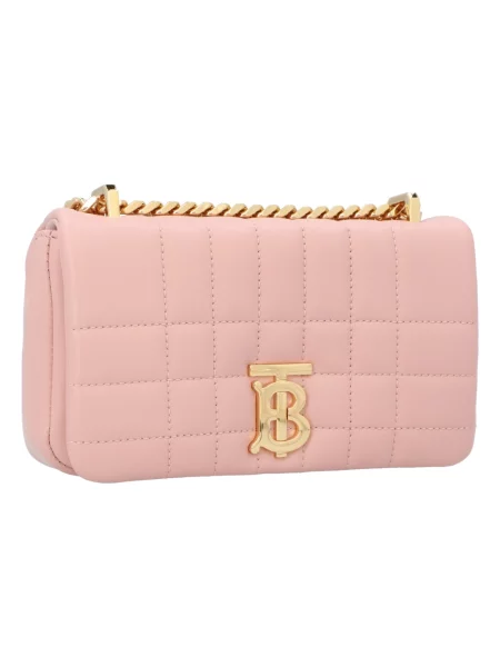 Torebka Burberry skórzana pikowana różowa