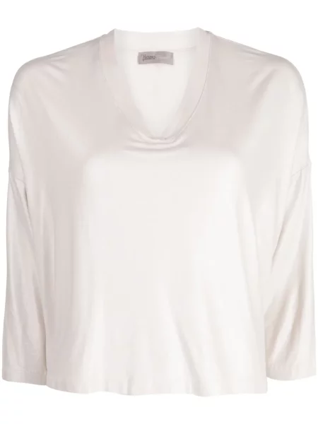 Tricou Herno din satin cu decolteu în V