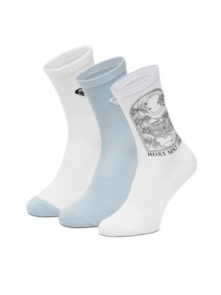 Roxy Set de 3 perechi de șosete medii unisex alb