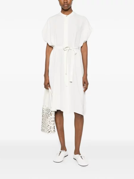 Gulerat rochie midi Herno alb