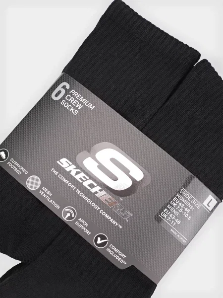 Skechers Набір шкарпеток Поліестер/бавовна чорний