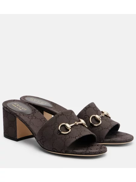 Platno mules Gucci rjava