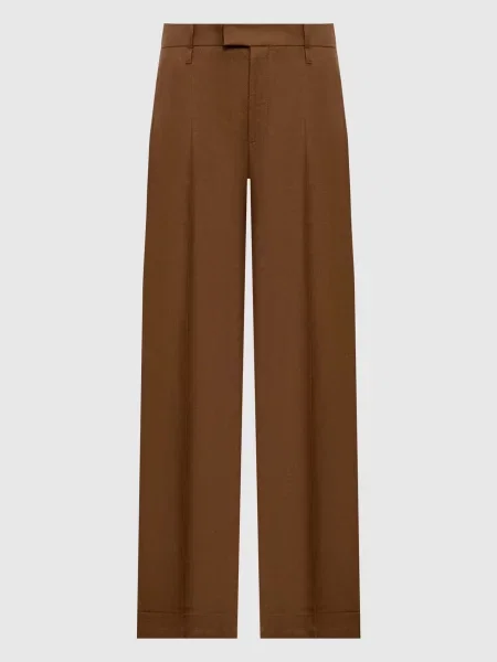Льняные брюки Brunello Cucinelli коричневые