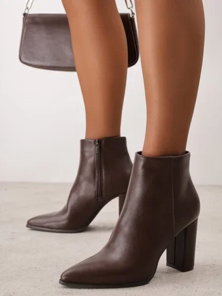 Botine clasice VICES pe gros cu vârf ascuțit Ketiss maro