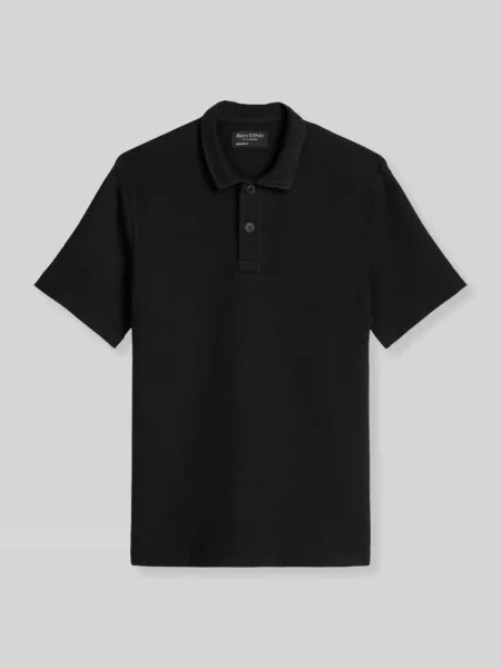 Koszulka polo o kroju regular fit z mieszanki bawełny Marc O'polo czarna