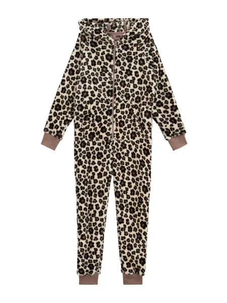 WE Fashion Pijamale crem / maro / maro mokka negru