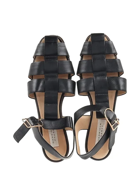 Sandale Gabriela Hearst din piele cu cataramă negru