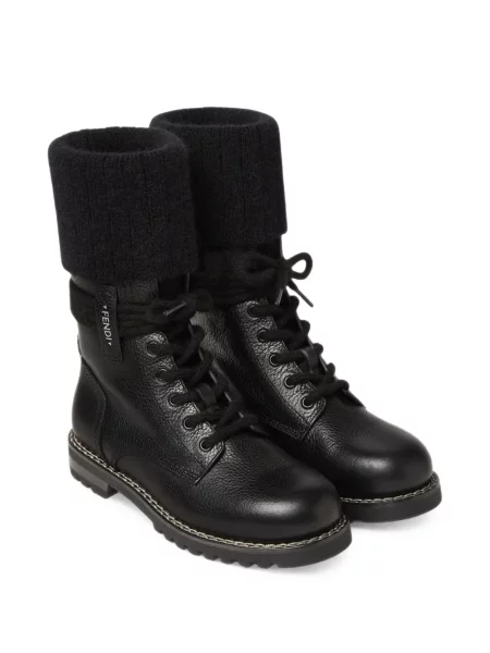 Botine Fendi din piele negru