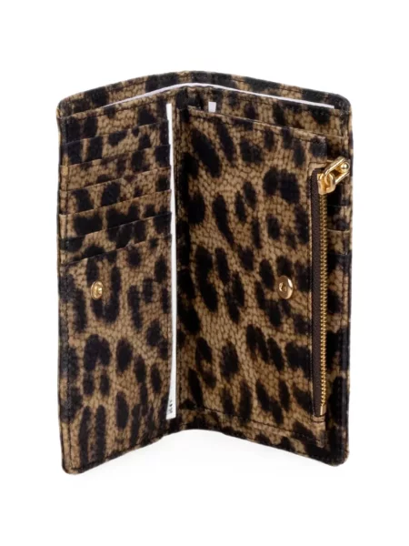 Portofel Borbonese cu imagine cu model leopard maro