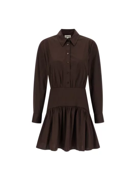 Mała mały sukienka mini Staud garniturowa brązowa