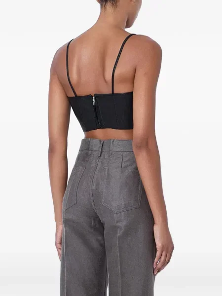 Top Rick Owens cu decolteu în V negru